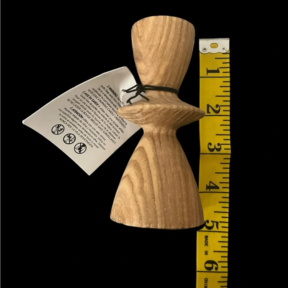 NWT West Elm Wood Taper Candle Stick Holder #2352 ~ Set of 2